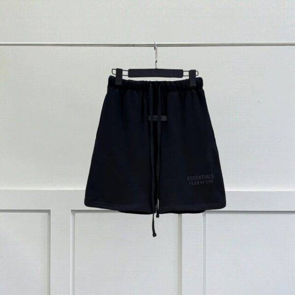 Flocked Letter Casual Elastic Waist Shorts